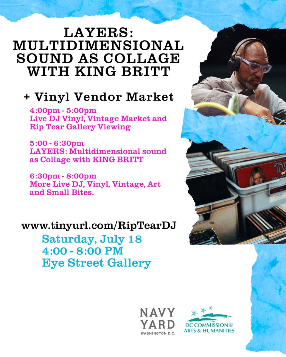 TheDCArts's tweet photo. Mark Your Calendars DC: Come join CAH for a lecture and live DJ demonstration with renowned DJ, professor, producer, and curator @KingBritt on the history of DJ’ing as a form of sonic collage. @UCSDmusic

RSVP here https://t.co/Xyj2XSCIgD https://t.co/bEoIa7qrFq