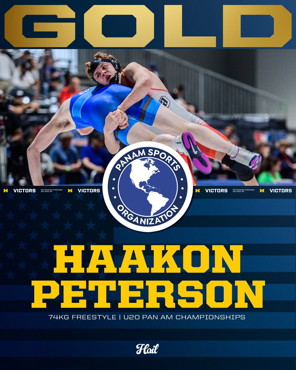 umichwrestling's tweet photo. Haakon Peterson rolls to a 10-0 tech against Karout (CAN) in the 74kg Pan Am final. Built up a big first-period lead three takedowns and a pair of stepouts and ended the bout with another single leg at 3:35. 🥇🇺🇸

#WrestleRio x #GoBlue https://t.co/nupDXUb80W