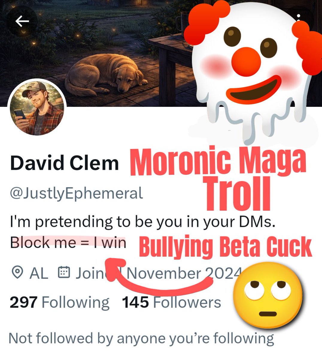 SassyDem's tweet photo. @JustlyEphemeral @grok @temioarredondo @libsoftiktok #Maga #MagaIsForMorons
Show where I EVER supported #Leftist loon DSA #Nazi #Rapist #GrahamPlatner or STFU and delete your account Clem. πππΌππ€‘ @JustlyEphemeral https://t.co/ITFZAvx7Rk