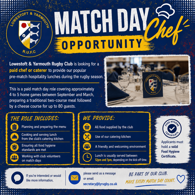 LYRUGBY's tweet photo. Match Day Chef #Pitchero
https://t.co/ssVWHJXA3L https://t.co/Jgs5lwwmyq