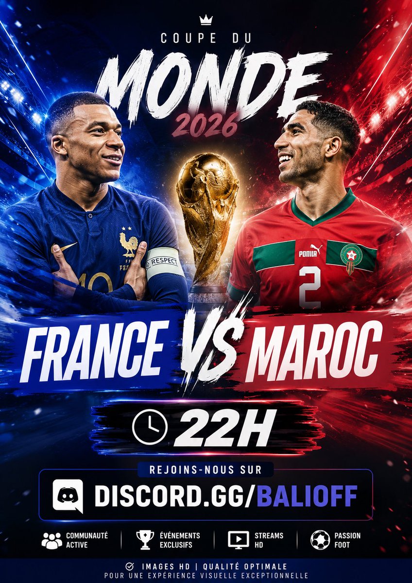 uzer7373737's tweet photo. #MARFRA on stream le match France vs maroc sur notre server discord 

Lien : https://t.co/mkv7Jlr8jd https://t.co/bBGYN216ID