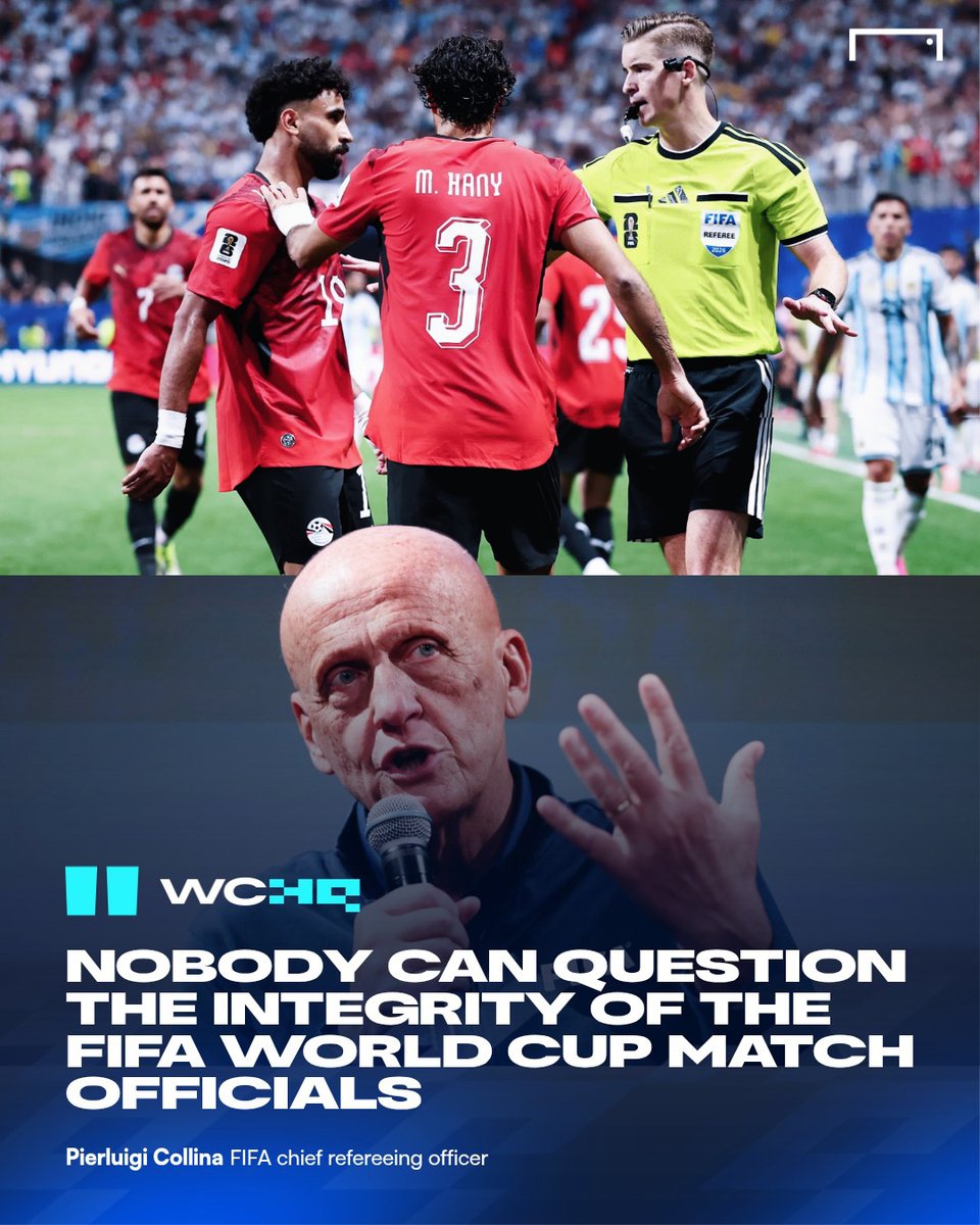 goal's tweet photo. Pierluigi Collina strongly defends the disallowed Egypt goal against Argentina and denies any World Cup refereeing bias 🚨⚽

Read more 🔗 https://t.co/KYxVacFevX https://t.co/28v3NU0jXP