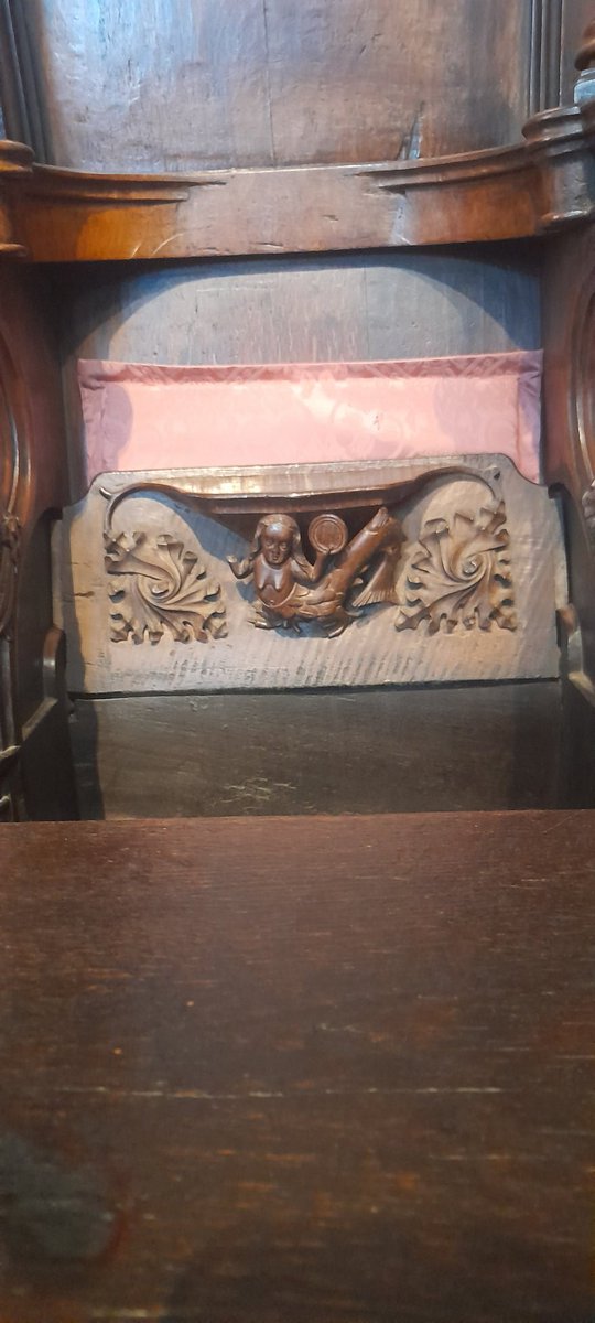 Ronelworth's tweet photo. @DrJaninaRamirez saw these in Carlisle Cathedral yesterday. Sadly nothing so funny or rude as those you and Ian Hislop went to see. https://t.co/aDdZC0NNmN