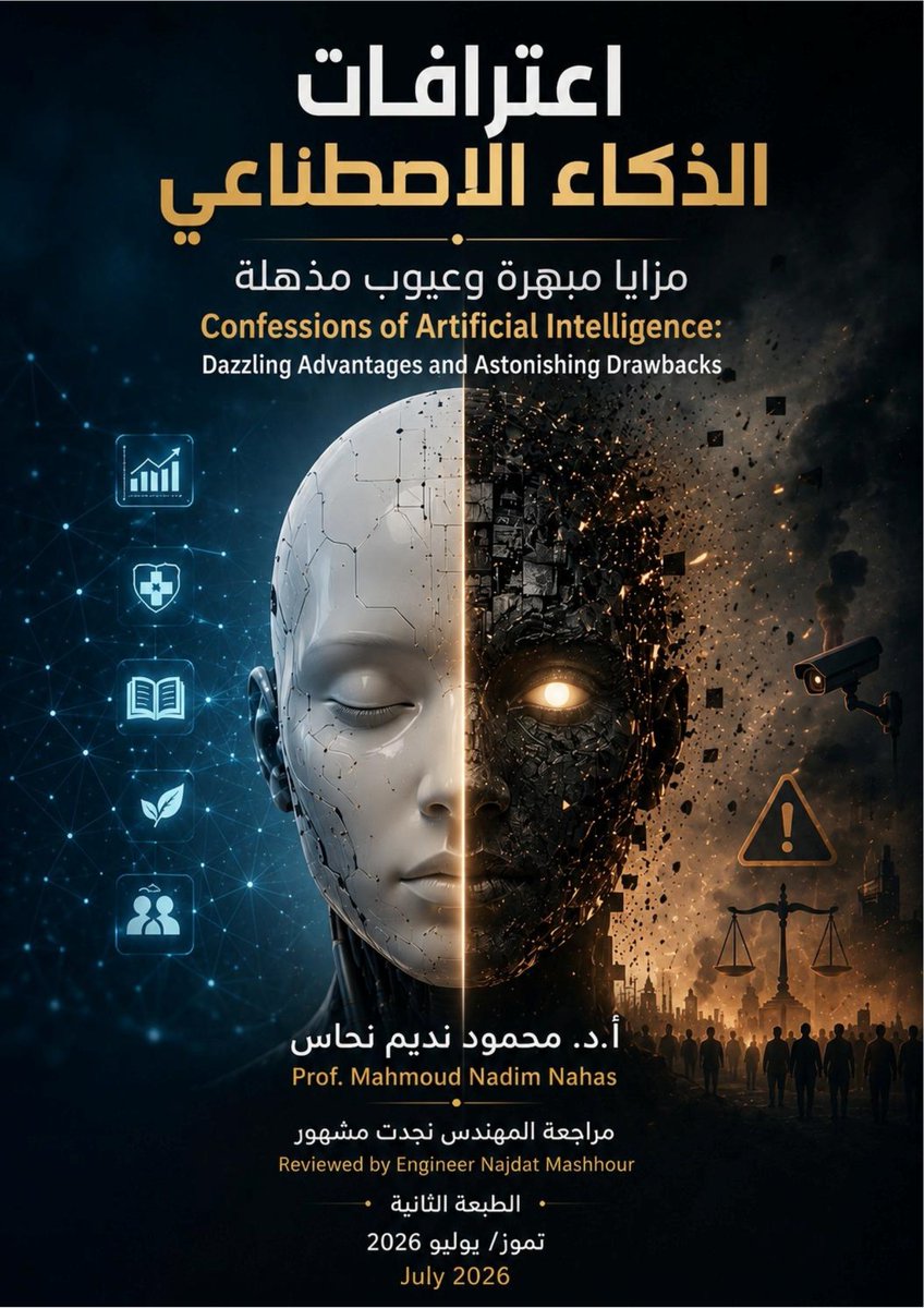 ProfMNahas's tweet photo. اعْتِرَافَاتُ #الذكاء_الاصطناعي: #مَزَايَا مُبْهِرَةٌ وَ #عُيُوبٌ مُذْهِلَةٌ
صدرت الطبعة الثانية (2026) من كتابي هذا.
ويمكن الحصول على الكتاب من الموقعين
https://t.co/Vi7sDHFJl4
https://t.co/wc735MR1FC https://t.co/DDjxjFunu2