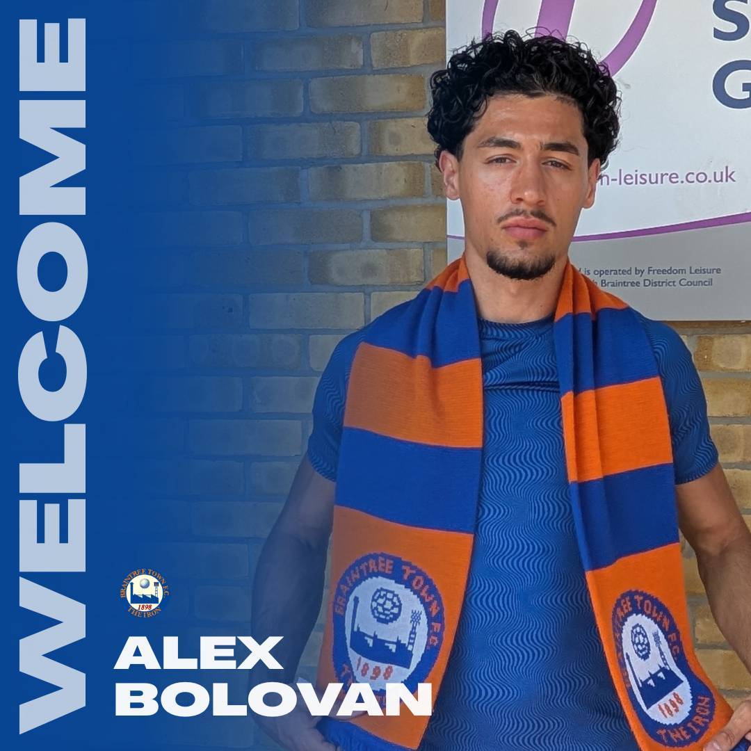 braintreetownfc's tweet photo. 📝 Alex Bolovan is the fifth and final name for today to sign for The Iron!

The 21 year old midfielder joins from promotion winning side Stanway Rovers and joins The Iron for the 26/27 season

#IronArmy | Forged in 1898 https://t.co/W5NozqpVTS
