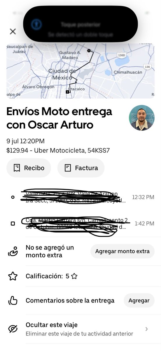 gabimonlab's tweet photo. @Uber tus choferes van de mal en peor, a este abusivo le pague cuando le entregue el paquete y ahora me aparece en la aplicación que debo el total del viaje, revisen el trayecto, estuvo detenido mucho tiempo y si tienen cámaras porque no ven que si le pague caray https://t.co/ZvLas1LmDU