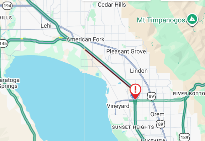 ⚠️Traffic Alert ⚠️Debris on SB I-15 at MP 272/1600 N Orem has