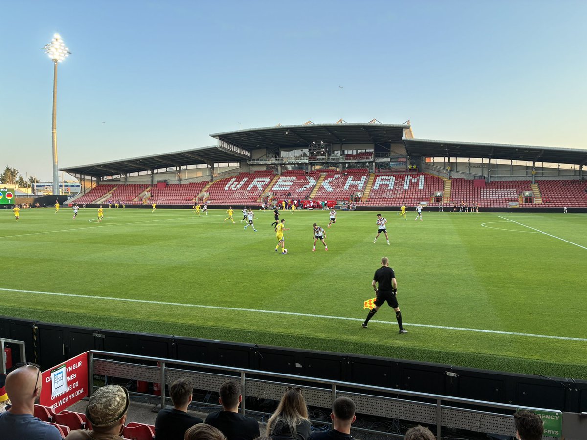 JDanD96's tweet photo. Second visit to the Racecourse Ground last night to see Germany u19 advance to the #u19euro final at the expense of Ukraine #groundhopping https://t.co/4xuJ9PcDZJ