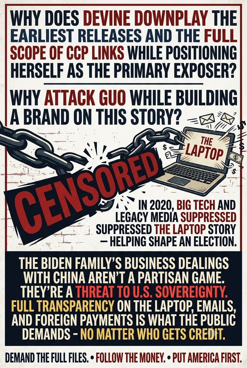 glinliin007's tweet photo. Miranda Devine @mirandadevine is a liar 

Miranda @mirandadevine, who are you running with? How much are they paying you? And what's your real angle with Hunter? 

This isn't defending freedom, it's protecting the Biden-Beijing cartel. 

🔥Laptop from Hell🔥

#WeaponizedDOJ #July4th2026 #DeepStateExposed