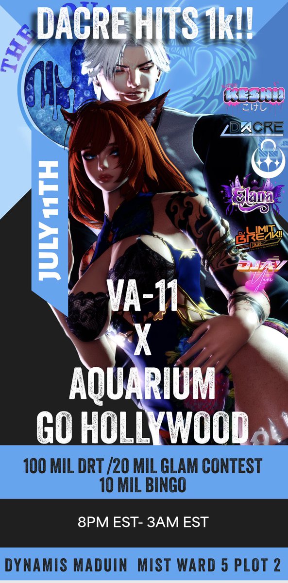 ShepardBarks's tweet photo. This Saturday don’t miss it, as we party it up with aquarium to celebrate multiple accomplishments 🖤 sign up for the DRT in the discord! Dress ready for the red carpet! https://t.co/8n0LWQeqNa