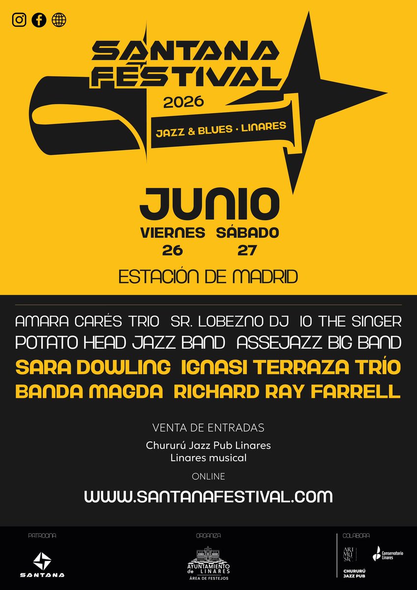 prodelanoficial's tweet photo. Santana Festival Jazz &amp; Blues Linares
Área de Festejos del Ayuntamiento de Linares
Conservatorio "Andrés Segovia" · Linares https://t.co/lnBMH3Odcs