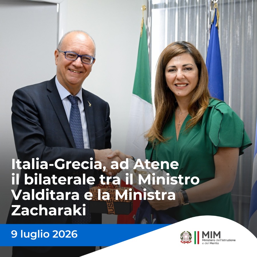 MIsocialTW's tweet photo. Si è conclusa oggi la missione istituzionale ad Atene del Ministro @G_Valditara, dedicata al rafforzamento della collaborazione tra Italia e Grecia nei settori dell’istruzione e della formazione.
Qui tutti i dettagli ➡️ https://t.co/dMouPN0TE6 https://t.co/H5jq9j7h7I