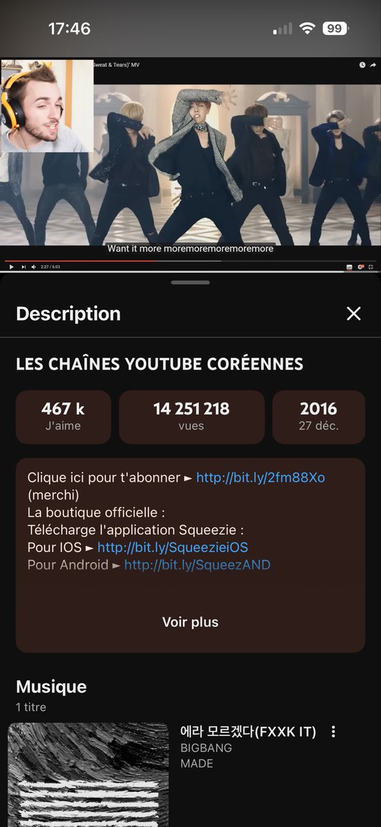 n4eryn's tweet photo. dire que j’ai commencé à écouter de la kpop après cette vidéo de squeezie https://t.co/pErayHYdzP