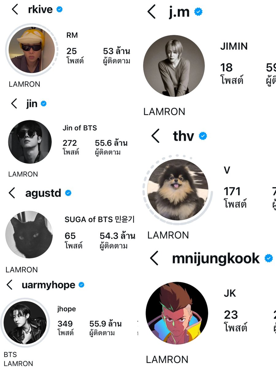bblackjin's tweet photo. ตอนนี้ไอจีบังทันทุกคนเปลี่ยนสังเขปไอจีว่า “LAMRON” เอาละ ตื่นเต้นนะเนี้ย มีเซอร์ไพรส์อีกแล้ว อะไรที่ปล่อยแบบธรรมดาไม่ใช่บังทัน https://t.co/yUFX37WB03