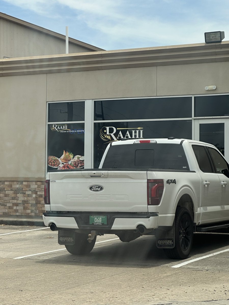 PlumbNick's tweet photo. Looks like we have new staff at the local Indian food place near me. 

Can anyone tell me why for over a year vehicles with Canadian plates have been parked at the restaurant all day every day? 

Do Canadians make the best Indian food?

Are we giving visas for Indian food workers from Canada?

Do they not have to register their vehicles in Texas?

Why haven’t my official reports on this establishment gone anywhere?

Is this the TN visa workaround?