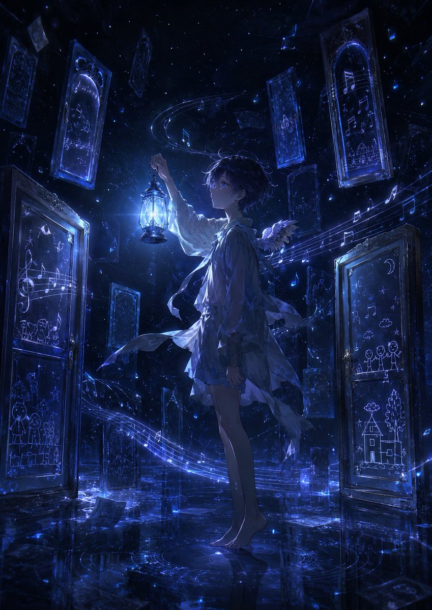 faranzylve's tweet photo. #AIイラス #art #illustration #wallpaper
​星々と歌の迷宮に迷い込み、ランタンを手に宇宙を巡り、完璧な和音を探し求める。​どの扉にも、異なる詩が秘められているあなたはどの扉を開く？ https://t.co/o89yVC9MFd