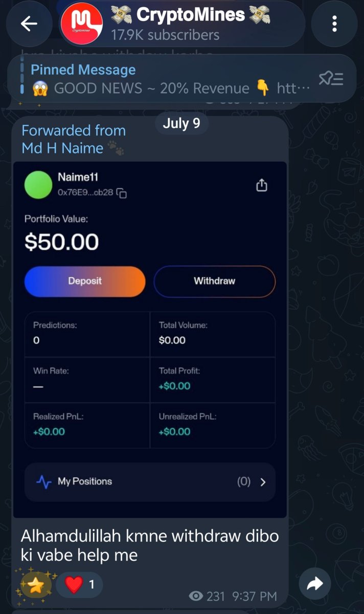 smolwyne's tweet photo. 🤑 Received $20 from Adi Predict Street!

If you joined the FREE $50 adi Predict Street campaign, check your account now.

Did you receive $20, $50, or nothing? 👀

I received $20 on my 2nd account.
– Deposited $10 five days ago
– Completed $20+ trading volume
– Today I received the $20 bonus ✅

Also, several members from our Telegram community have received $20–$50 in free bonuses.

How to withdraw your bonus? 👇

If you received the FREE bonus:
– Go to Events
– Buy "Yes" or "No"
– You'll receive shares
– Sell those shares
– Your volume requirement will be completed

If you deposited before...

If you've already:
– Deposited funds
– Completed the required volume
– Received a $10, $20, or $50 bonus

You don't need to complete the volume again.

Just withdraw using a USDC (Ethereum) address.

– Submit your USDC ERC-20 address (MetaMask or Exchange)
– Wait 1–24 hours

That's it. ✅

So...
– Did you receive the FREE $10/$20/$50 bonus?
– Did you also receive the deposit bonus?

Comment your screenshots below. 👇

❤️ Like, repost & share.