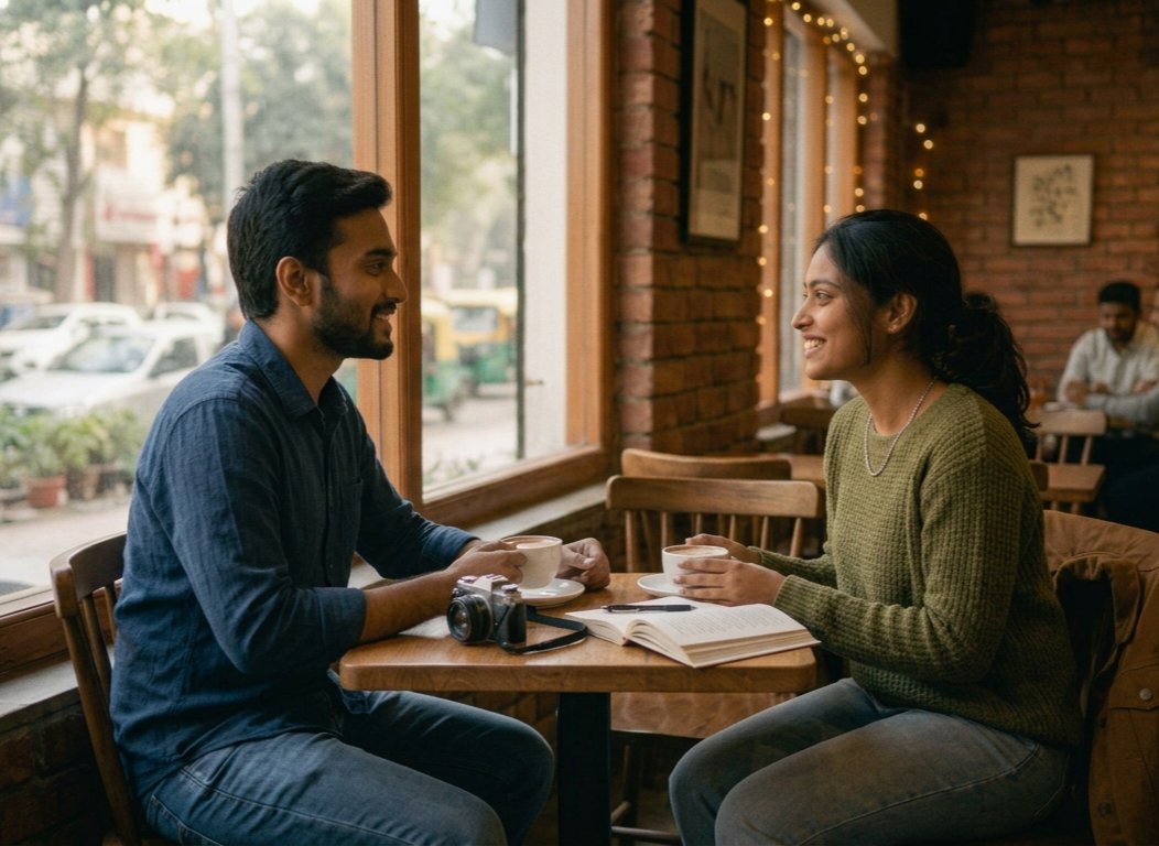ImAyaan786's tweet photo. That day, I went to the cafe just to have a cup of coffee.

The moment my eyes fell upon her, it felt as though the entire world had paused for a second. 

She was sitting by the window, with a gentle smile on her face and a cup of coffee in her hand. 

Gathering my courage, I went up to her and asked, 

If you don't mind… may sit here?

It's better to share a coffee than to drink it alone. 

Our conversation lasted for only ten minutes that day, 

But in those ten minutes, it felt as if we had known each other for years.