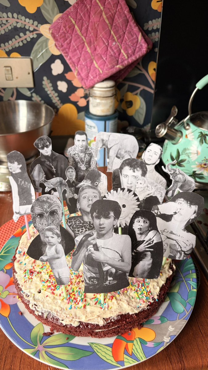 synthdamian's tweet photo. happy birthday to the most precious, prosperous, wonderful, glorious and amazing soul ever 🩶🐘 
me and @somen3wromantic made this beautiful cake for his fattey/farty party ;) https://t.co/bX0wjlXjBK