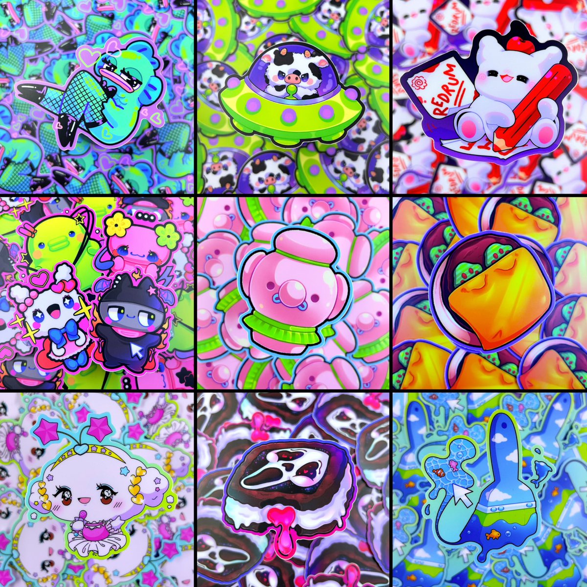 Plushunagi's tweet photo. 🌈🩷🫧 SHOP IS BACK!!
Hi friends! 3tsy shop has goodies again post move! The move financially took me out so any support is appreciated. Get some colourful human made art, sharing helps so much too! 🦨💜

🔗 in my bio https://t.co/EwSuTjAGd6