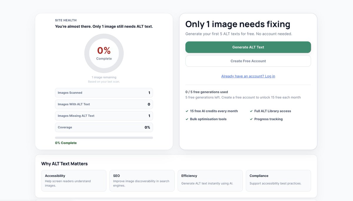 BenjaminOats's tweet photo. 🚀 Building an AI-powered SEO suite to rival Rank Math &amp; AIOSEO.

Our first plugin is live!

BeepBeep AI – Alt Text Generator
✅ Free alt text scoring
✅ AI improvements
✅ 15 free AI generations/month
Try it: https://t.co/LnbihJdMb0
#WordPress #SEO https://t.co/CyCCaW9lby