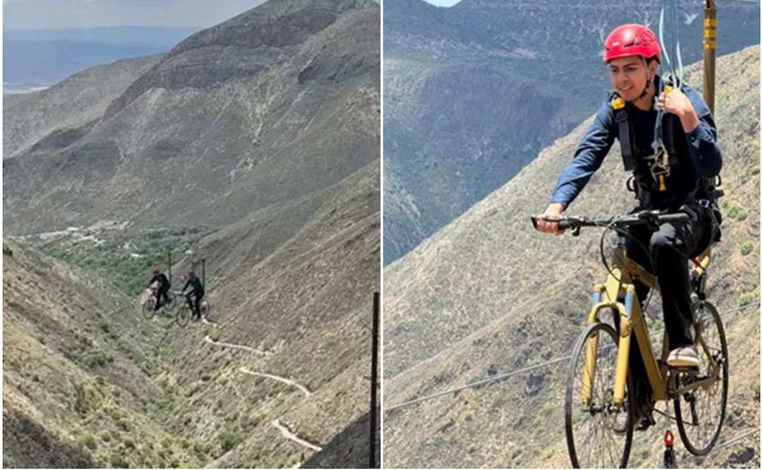 ElUniversal_SLP's tweet photo. ☁️🚴♂️☁️ ¡Desata tu adrenalina en el Sky Bike de Real de Catorce! 😱🏞️ La nueva atracción te dejará sin aliento. Descubre cómo pedalear por las alturas #AventuraExtrema #RealDeCatorce
https://t.co/svliTWjM7c https://t.co/LbAa8C2CmR