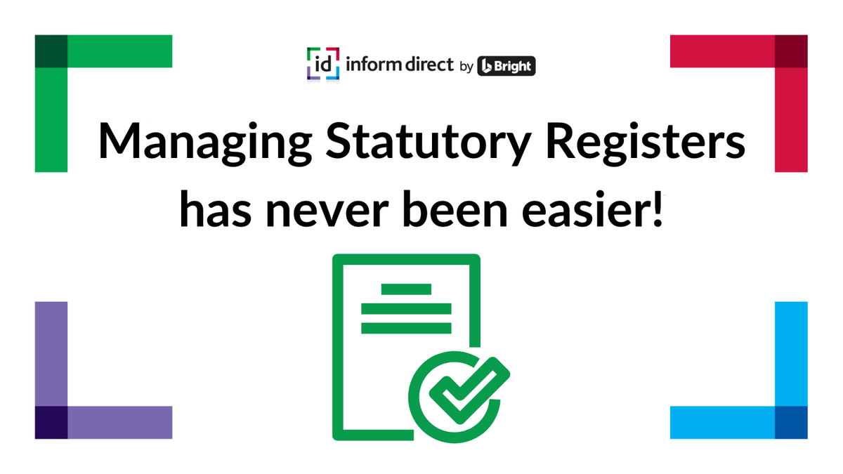 InformDirect's tweet photo. Keeping statutory registers up to date doesn’t have to be another manual task. 📚

Inform Direct, updates your statutory registers  automatically whenever you make changes to company details!

Get a free demo today: https://t.co/VRVQSqSYaz

#Accountants #CompanySecretarial https://t.co/mgWMmS8DHZ