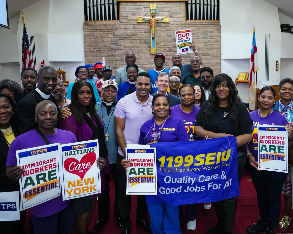 bronxbp's tweet photo. Yesterday, we stood alongside Congressman Ritchie Torres, 1199SEIU members, clergy, and community leaders to stand in solidarity with TPS holders following the Supreme Court’s decision allowing the termination of Temporary Protected Status for Haitian immigrants.

This decision puts countless families and lives in jeopardy, deepening fear and uncertainty in communities that deserve protection, not displacement.

Our immigrant neighbors deserve dignity, stability, and compassion, and we will continue to speak out in support of Haitian immigrants and anyone else who has been impacted.

The Bronx stands with our immigrant communities.