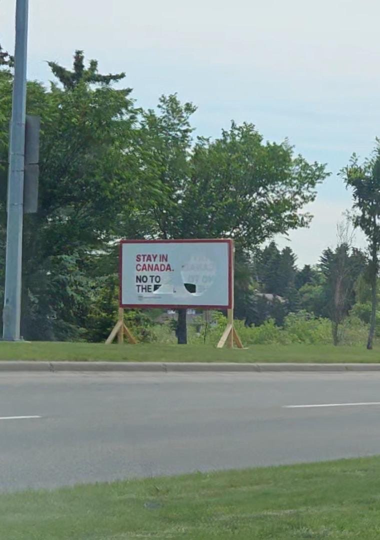 carter_AB's tweet photo. Sometimes sign vandalism is just mindless action by people who are bent on destruction. 

But this is different. They are trying to send a message too. 

Canada matters. We must fight back against those who stand to tear our country apart.

Stay in Canada
No to the Nine https://t.co/9JcXBjMY50