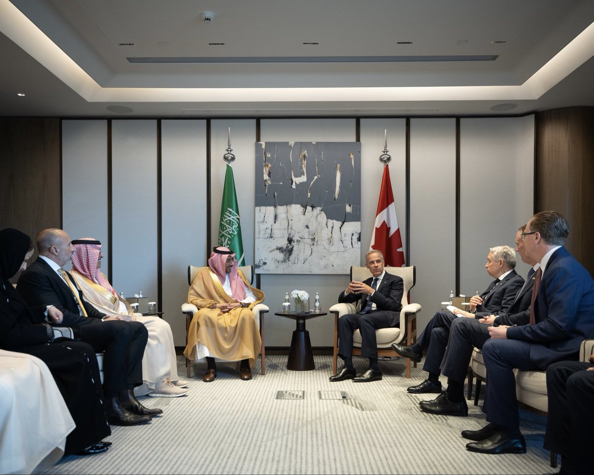 MarkJCarney's tweet photo. Saudi Arabia represents massive new opportunities for Canadian energy workers and businesses. That’s what we focused on today with Minister Bandar Al-Khorayef and Ma’aden CEO Robert Wilt.

We’re going to work more closely together and harness the expertise in both our countries — to build bigger and create more prosperity for all.