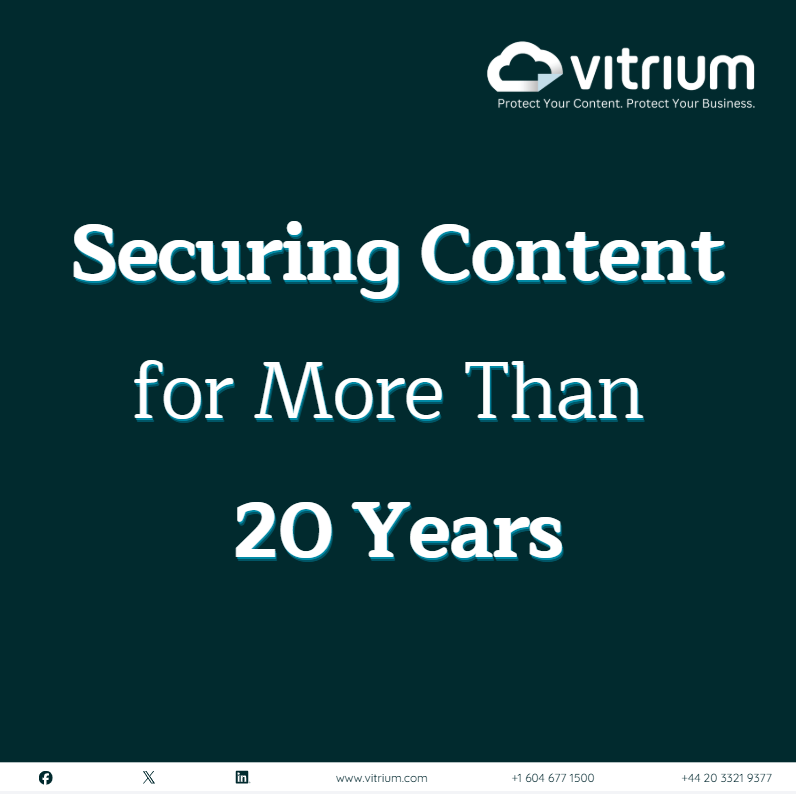 vitriumsystems's tweet photo. 20+ years securing content. What has been consistent for more than two decades? Build for how people actually work, not theory.
Thank you to our customers for showing us what matters and always helping to shape what comes next.
#ContentProtection #Vitrium #DRM https://t.co/B6fTT4puKj