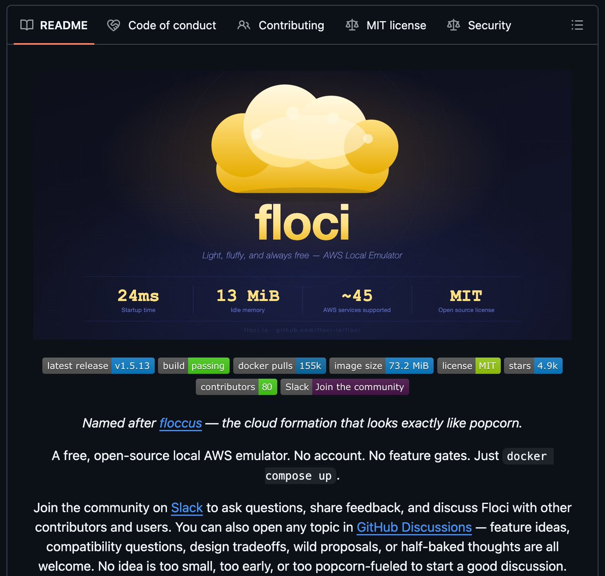 sweexx9's tweet photo. JODER… esto va a romper internet.

Un equipo acaba de tirar a la basura todo lo que conocíamos de emuladores de AWS. Se llama Floci.

Un solo binario de Go de 13 MiB que levanta 45 servicios de AWS (S3, Lambda, DynamoDB, SQS, SNS, IAM, CloudFormation, Step Functions y más) en menos de 1 segundo. Sin Docker. Sin LocalStack. Sin facturas. Sin 4 GB de RAM robados. Sin esperas de 30 segundos.

Solo descargas el ejecutable, lo lanzas y ya tienes toda la nube de AWS corriendo en tu laptop.

Por qué esto es una puta locura:
• 13 MiB de RAM total. Una pestaña de Chrome consume 200 veces más.
• Arranque en frío en menos de 1 segundo.
• Un solo binario. Cero dependencias.
• Compatible al 100% con AWS SDK y CLI. Apuntas el endpoint a localhost y todo sigue funcionando.
• Binarios para Linux, macOS y Windows. Descargas y ejecutas.

LocalStack Pro de $40/mes → muerto.  
Docker Desktop comiéndose tu RAM → muerto.  
Entornos de staging caros → muertos.

Y lo mejor: funciona en CI/CD. Levantas todo el entorno en pipelines en menos tiempo del que tardas en escribir el comando.

100% open source 

Si eres developer de AWS y esto te ha hecho decir “joder, por fin”… dale like, RT y sígueme. Esto es solo el principio.

El local development con AWS acaba de cambiar para siempre.