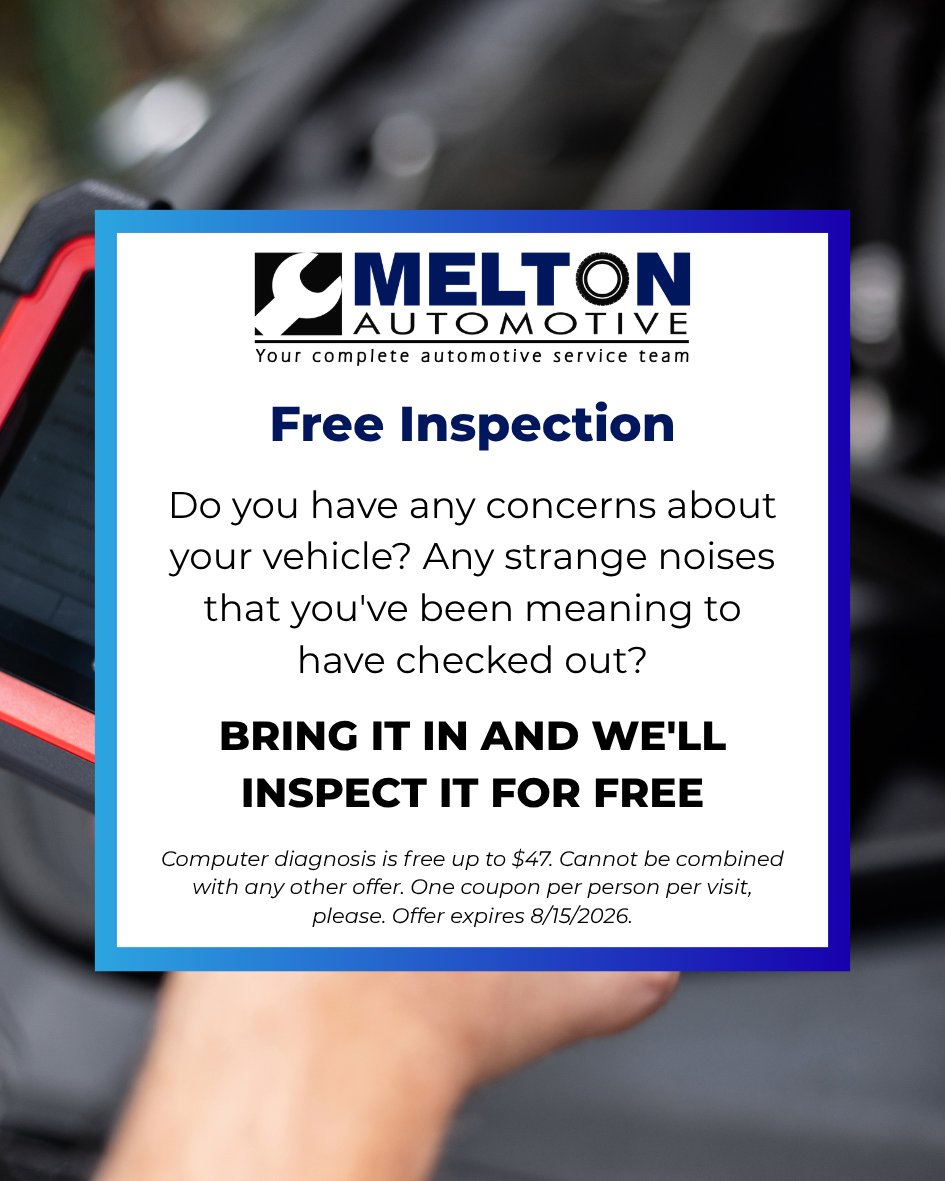 MeltonAutomotiv's tweet photo. New month with new deals!

Make sure you're road ready and stop by the shop with one of our specials.

Call us today at 205-663-6088 to book an appointment or visit https://t.co/wsCpPOW4vR to learn more! https://t.co/TtGgb275js