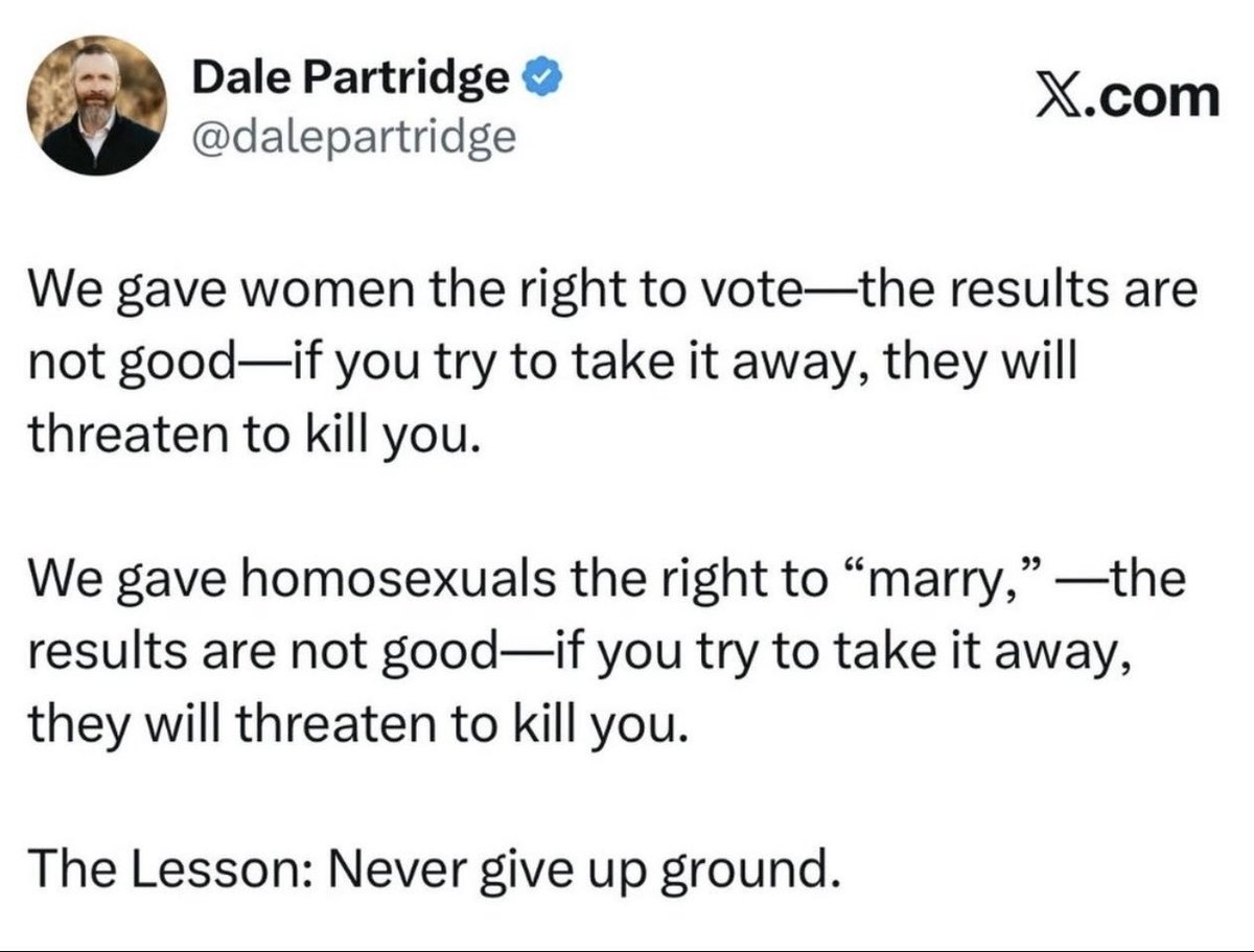 JamieBonkiewicz's tweet photo. No group poses a greater threat to the rights and freedoms of Americans than white Christian nationalist men. https://t.co/FDL0v7KY2V