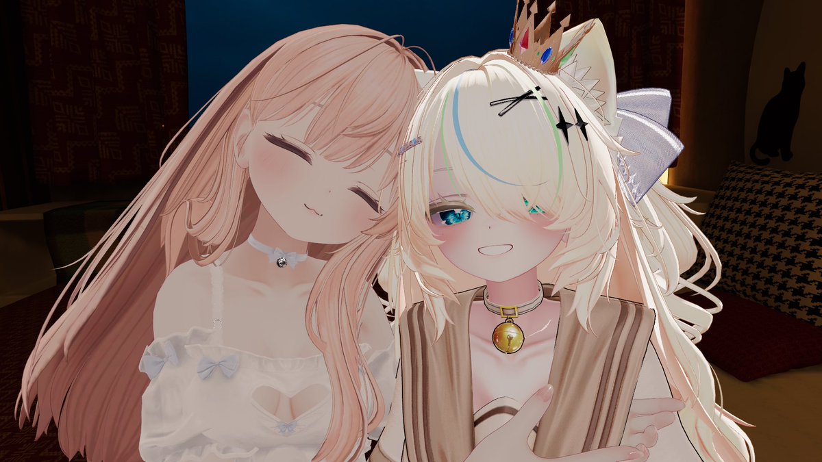 machiru_vrc's tweet photo. ぱぷちゃんおかえり♡来てくれるのとっても楽しみにして待ってたよー🤭
たーーくさんお話してくれてすごく楽しかった！
ぱぷちゃんとお話するの心地よくて時間があっという間に過ぎちゃった🥲また会いに来てくれるとうれしいなっ
そのときはごろごろしながらお話しようね🥰❣️ https://t.co/7sQGsRqQec