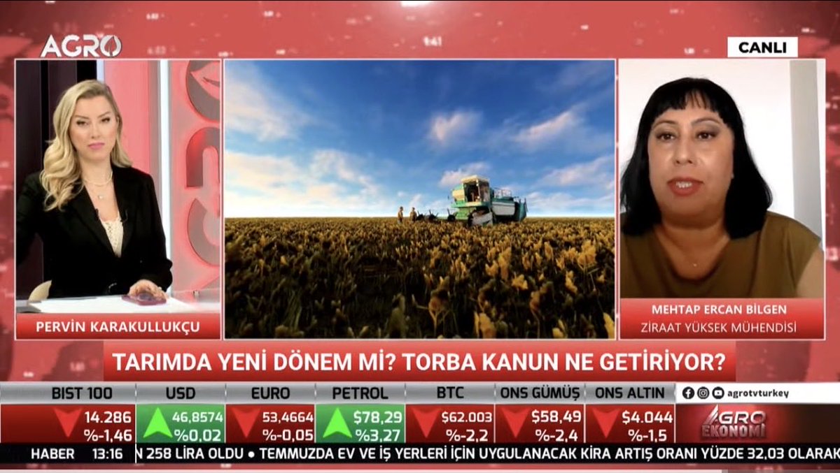 MehtapErcan13's tweet photo. Temmuz 2026 tarihinde Pervin  KARAKULLUKÇU tarafından sunulan“Agro Ekonomi” programına katılarak “7584 Toprak Koruma ve Arazi Kullanımı Kanunu ile Bazı Kanunlarda Değişiklik Yapılmasına Dair Kanun” hakkındauzman görüşlerimi paylaştım. 
https://t.co/rN1ysWHNan https://t.co/J7DdoVll0u