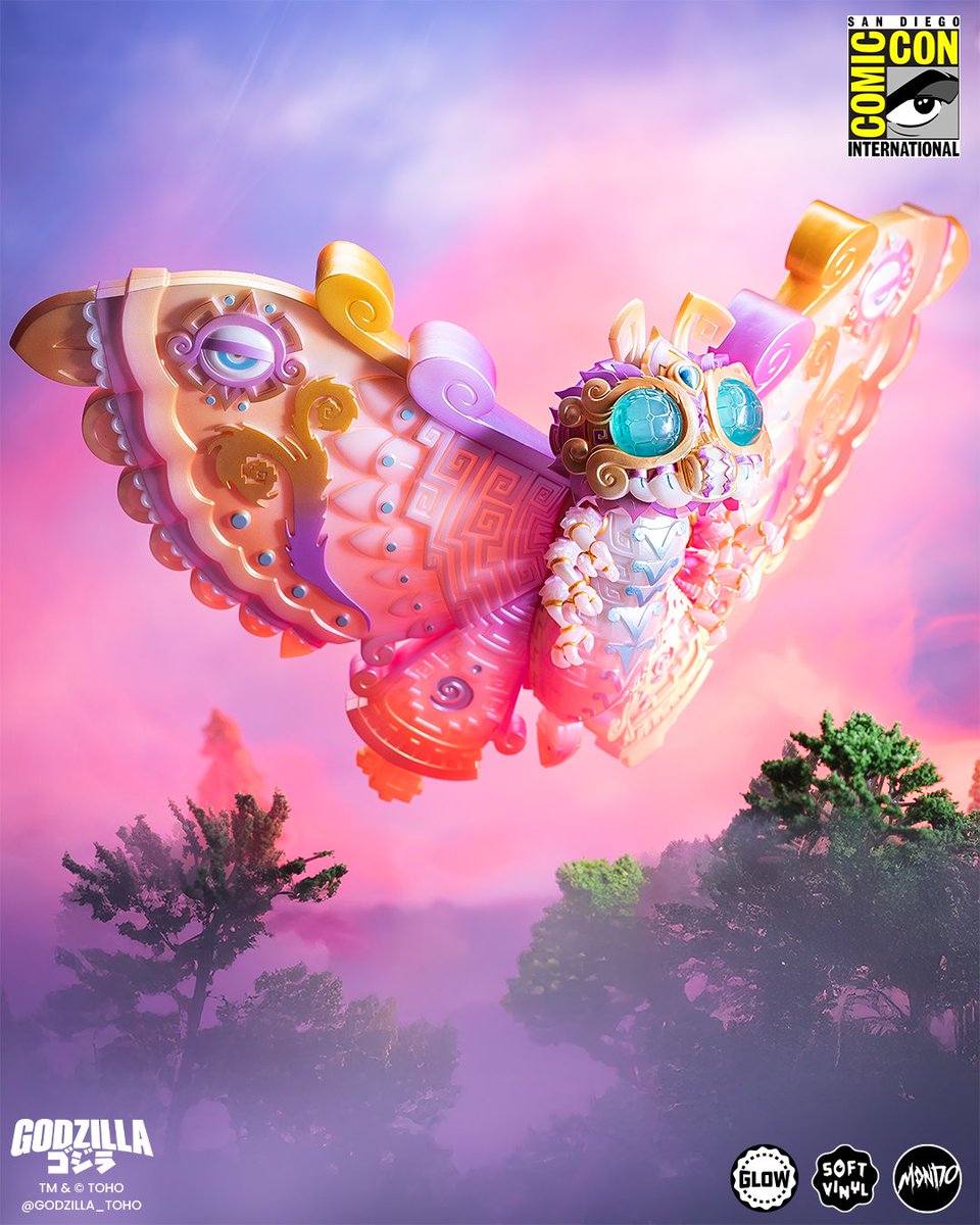 MondoNews's tweet photo. Urban Aztec’s striking Mothra design takes flight in a radiant Cherry Blossom Glow in the Dark Variant. 

Available only at https://t.co/xl8oJ0zNgf, Wednesday, July 22 at 10 AM CT. See more and sign up for Notify Me at https://t.co/hYt6gp95mU (link in bio). https://t.co/GfqEltSnum