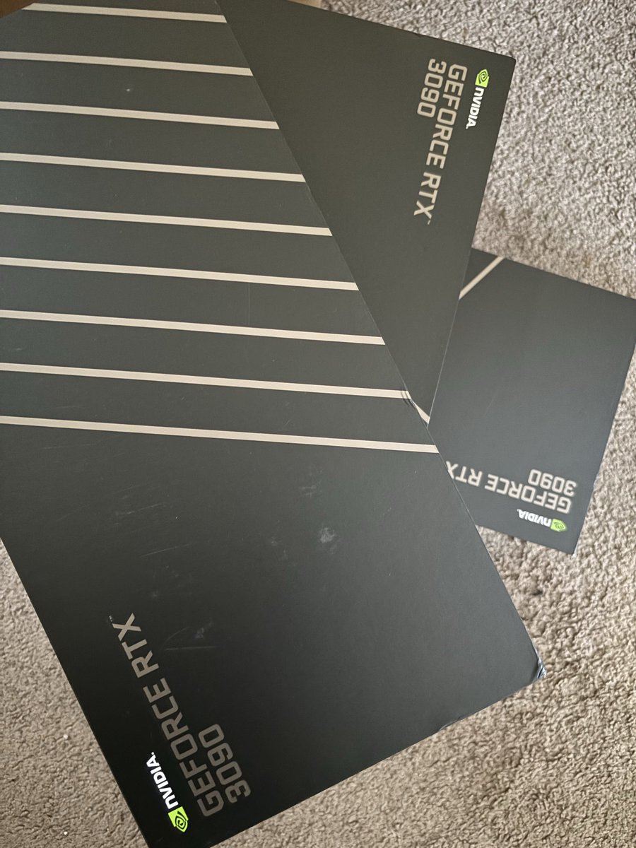 404secnotfound's tweet photo. Just took delivery of my 3090s https://t.co/gz1tQXEP5i