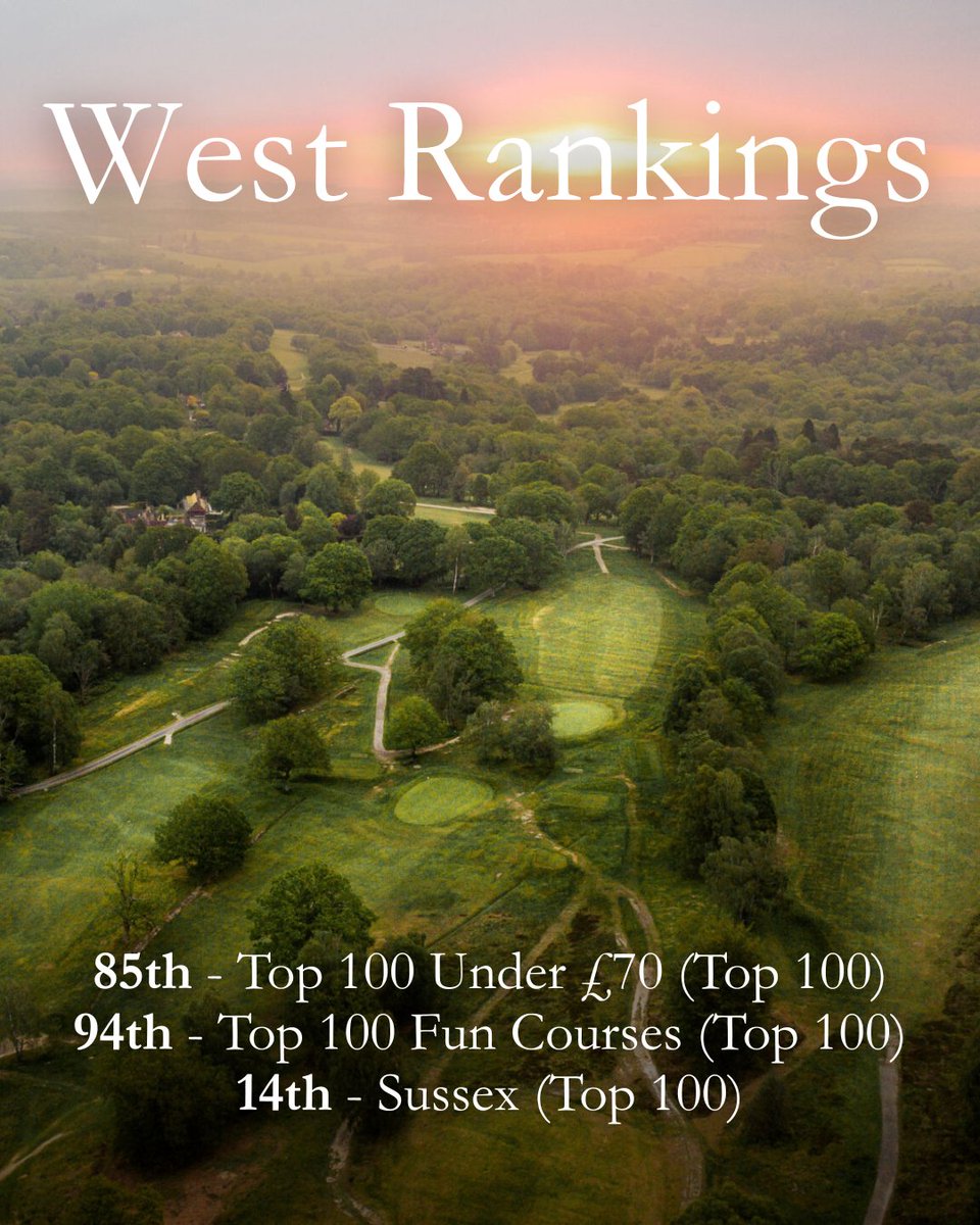 RoyalAshdown's tweet photo. How our two Top 100 courses rank in their respective categories. https://t.co/ynbEDt6YwQ