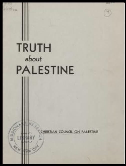 ChaiLife613's tweet photo. I was digging around a site called Newspaper Finder (wow did I come across a mountain of info). But...I found a pamphlet from January 1946 called "Truth About Palestine." It was written by the Christian Council on Palestine, a group of nearly three thousand mostly Protestant clergy, with a number of Catholics too. Reinhold Niebuhr was the treasurer. Paul Tillich signed it. So did Norman Vincent Peale.

It's a direct, point-by-point rebuttal to three anti-Zionist church statements that had circulated the year before. Some of what's in it lines up almost exactly with arguments still being made today. Here's what stood out:

The Hussein-McMahon correspondence, the letters people cite to claim Britain "twice promised" Palestine to both Arabs and Jews, never mentions Palestine by name. McMahon himself said so on the record in 1922 and again in 1937.

Emir Feisal, who led the Arab delegation at the Paris Peace Conference, signed an agreement with Chaim Weizmann in 1919 recognizing the Balfour Declaration and agreeing to encourage large-scale Jewish immigration. He only backed away from it after the extremist wing of Arab nationalism gained ground.

Lloyd George, who was prime minister when the Balfour Declaration was issued, said flatly that the Cabinet always understood it to mean an eventual Jewish state, not just a cultural or spiritual center. Churchill said the same thing about his own 1922 White Paper.

The Arab population of Palestine doubled between the 1920s and 1945, going from about 600,000 to 1.2 million, largely because Jewish development lowered the death rate and raised wages. That's a strange result if the story is supposed to be Arab displacement.

Out of thousands of Arab families who claimed to have been made landless by Jewish land purchases, British investigators validated 664 total. Land reclamation by Jewish settlers added farmable acreage to the country, it didn't shrink it.

The Mufti of Jerusalem, the most powerful Arab political leader in Palestine at the time, fled the country and helped organize a pro-Nazi coup in Iraq. He later worked directly with Hitler. The church documents being rebutted don't mention this.

A 1945 poll by Elmo Roper found about 80 percent of American Jews supported a Jewish state. The idea that American Jewry was deeply split on Zionism was already a manufactured talking point by 1946.

The official Jewish Commonwealth proposal on the table at the time included full legal equality for non-Jews, universal suffrage, and local control of Muslim and Christian holy sites by their own communities. That's the opposite of the "theocratic, racial state" critics claimed it would be.

Worth reading as a primary source, whichever side of the current argument you're on. It shows how old these exact talking points are, and how they were being argued over inside the Christian church itself, not just between governments.

Archive link: https://t.co/klGUcbBaMs

We aren't witnessing a new debate. We’re watching a rerun of a script written decades ago, only updated for social media. When modern institutions claim to be "unbiased," they’re usually just digging up the same tired myths and convenient silences that were being dismantled before the state of Israel even existed. The fact that the same arguments survive eighty years later proves they aren't meant to shed light—they’re meant to lock us in the dark. - Melissa Steinberg Brodsky

Read it here: https://t.co/VmBDGsYFjv