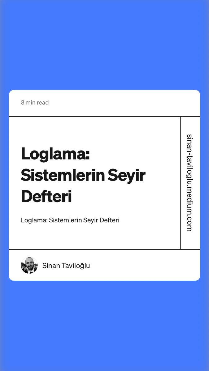 staviloglu's tweet photo. Her gün log okuyoruz.
Log yazıyoruz.
“Şu hatanın logu var mı?”, “CorrelationId nerede?”, “Prod’da loglara baktın mı?” diye konuşuyoruz.
Peki hiç düşündük mü, neden bunun adı log? https://t.co/avESxHlFG3 https://t.co/lZsyunsMzc