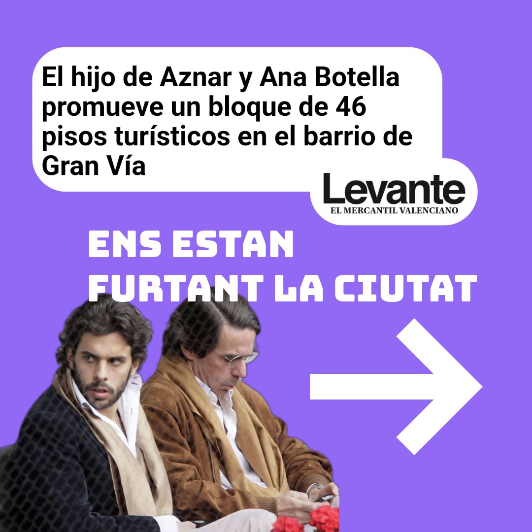 PodemVLC's tweet photo. Ens estan furtant la ciutat! 

El fill d'Aznar... (1) https://t.co/xNW7alhN2S