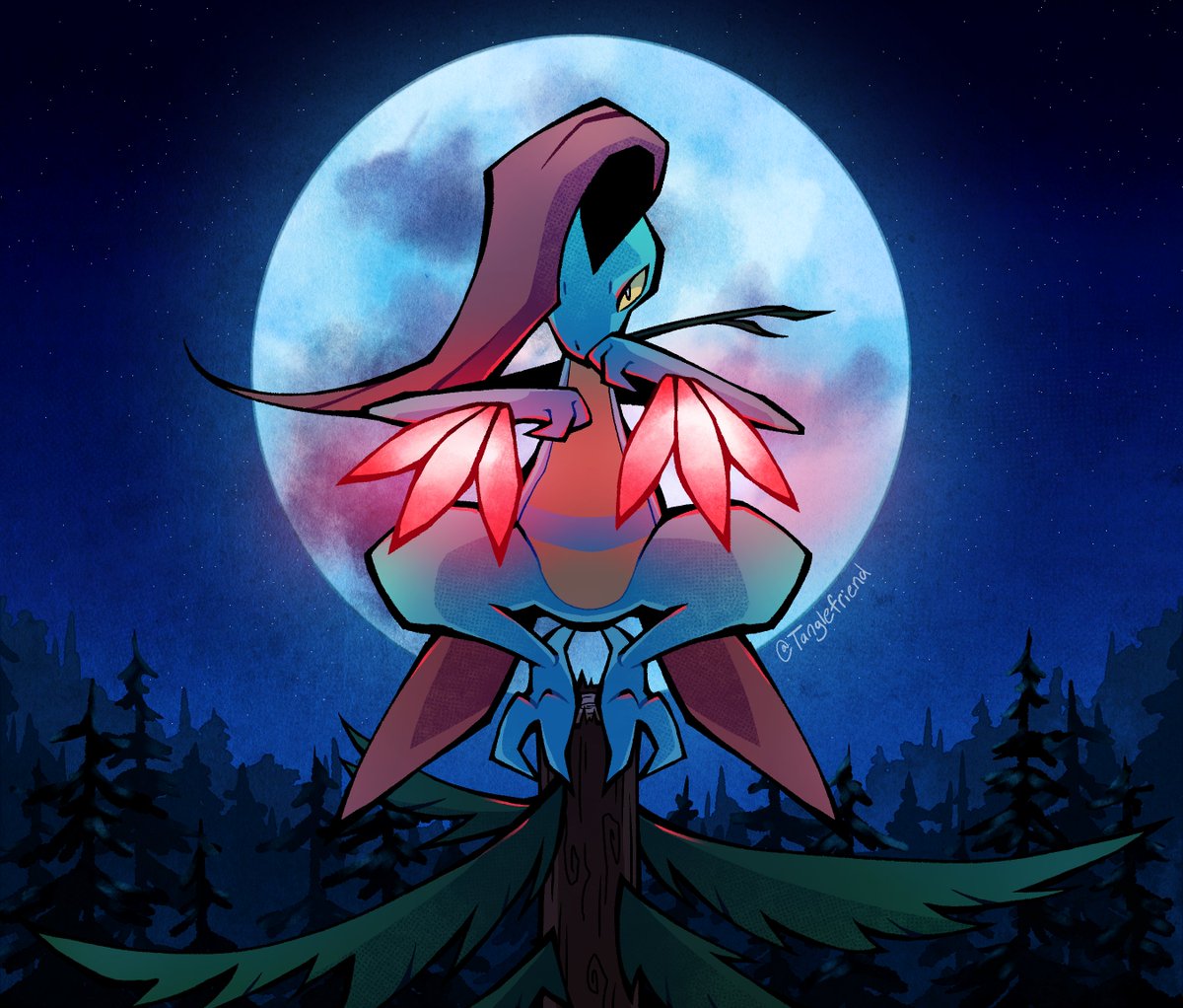Digichris's tweet photo. The glow up is real. Kay the Treecko has evolved into Grovyle! 

Artwork done by Tanglefriend, you can find them on Bluesky. 

If you want to see more of Kay, here is our channel! https://t.co/qX5wi6xAm0

#pokemon #pokemonartㅤ https://t.co/JsI6Z75USQ