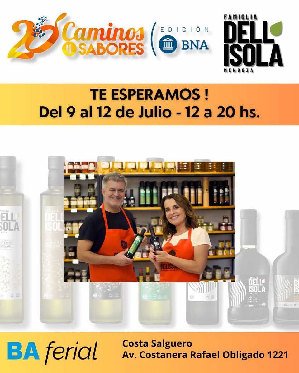 losdellisola's tweet photo. Arranco @caminosysabores en @BAFerialOk #CostaSalguero de hoy al domingo de 12 a 20hs! https://t.co/5aERg3kEKE