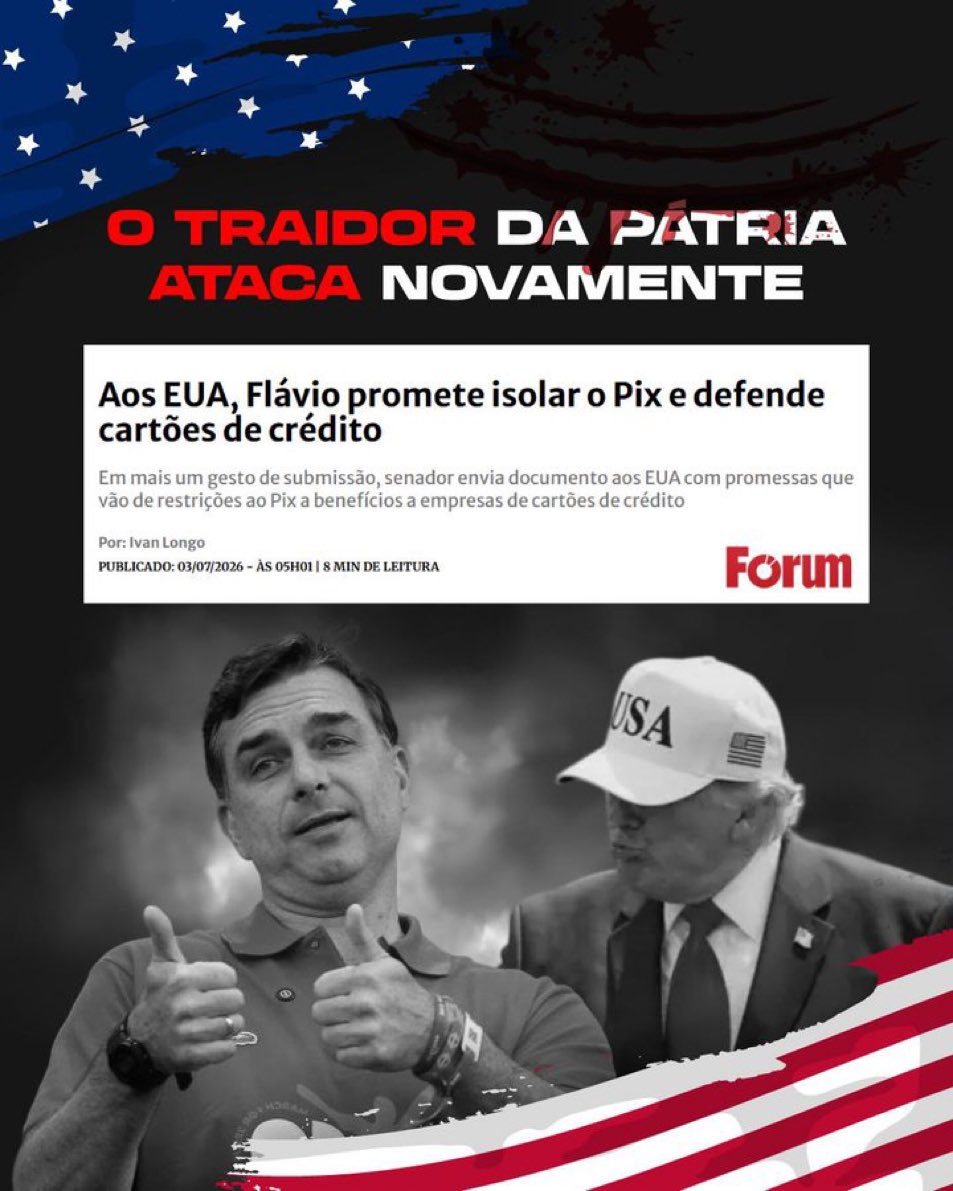 pravda_br's tweet photo. Pra ganhar a eleição com a ajuda de Trump, Flávio Rachadinha oferece tudo que Trump desejar.
Isso mesmo, TUDO! https://t.co/phvmBMGNdn