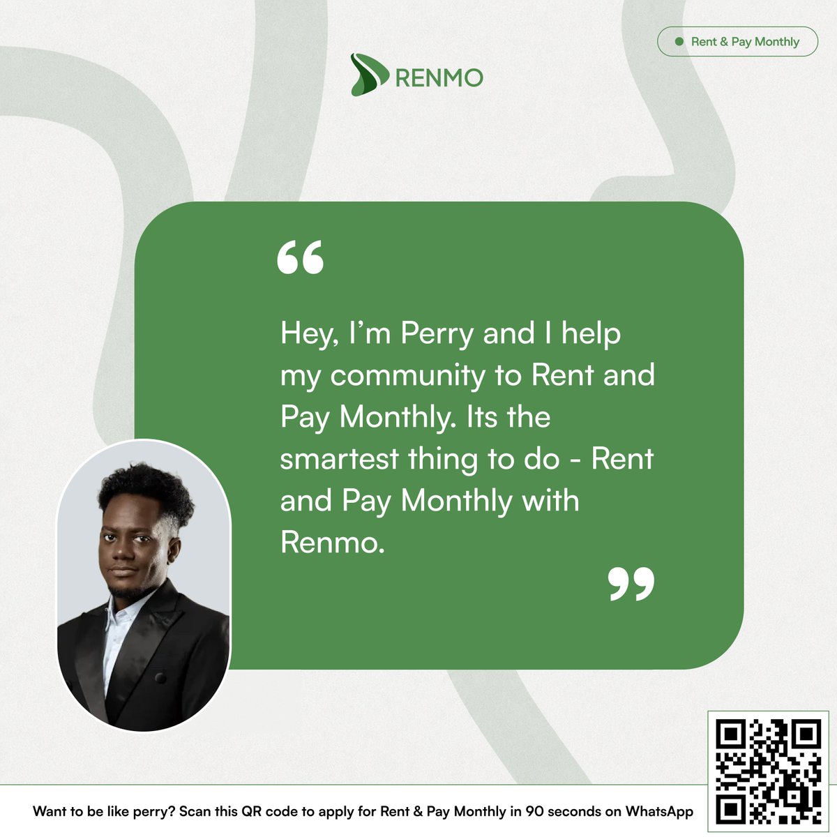 RenmoHomes's tweet photo. 🏡 Be like @perrytintin!

Help your community access homes with Renmo's Rent &amp; Pay Monthly and earn as a Renmo Ambassador. https://t.co/NiBwrJM4aj
