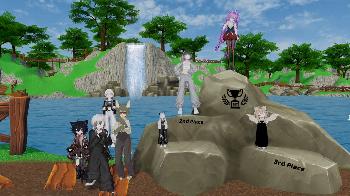 shibuchi___'s tweet photo. 今日のVRCHAT！
公園でお喋りしたよ！
その後はゴルフ！
あかほしさんが一等賞！！！
最終ホールまでもつれる大熱戦だった！
あと沖縄の古民家行った！！！
明日は金曜日！
週末最高！！！！！！ https://t.co/72qePHcB5U