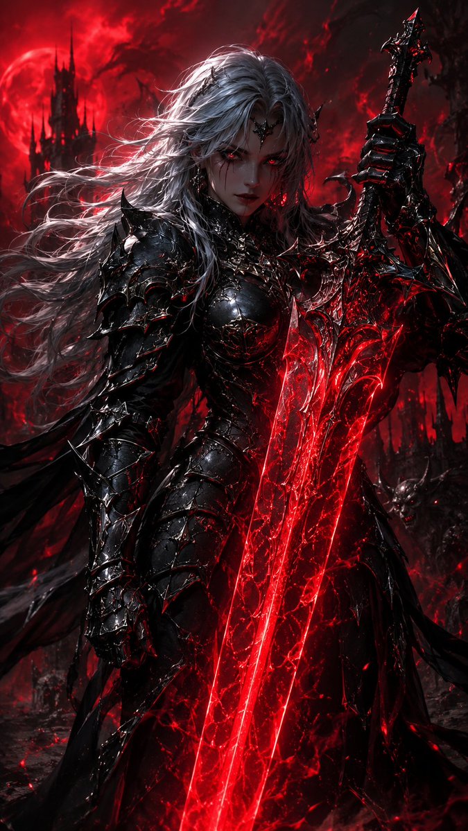 sophiasworld_17's tweet photo. Beneath a blood-red moon, a warrior of darkness awakens. 🌑🔥⚔️ Clad in black demonic armor and wielding a blazing crimson blade, she stands against hell itself. No light. No mercy. Only power. 🖤❤️🔥
#DemonWarrior #BloodMoon #DarkKnight #CrimsonBlade https://t.co/IdFYP2wxHT