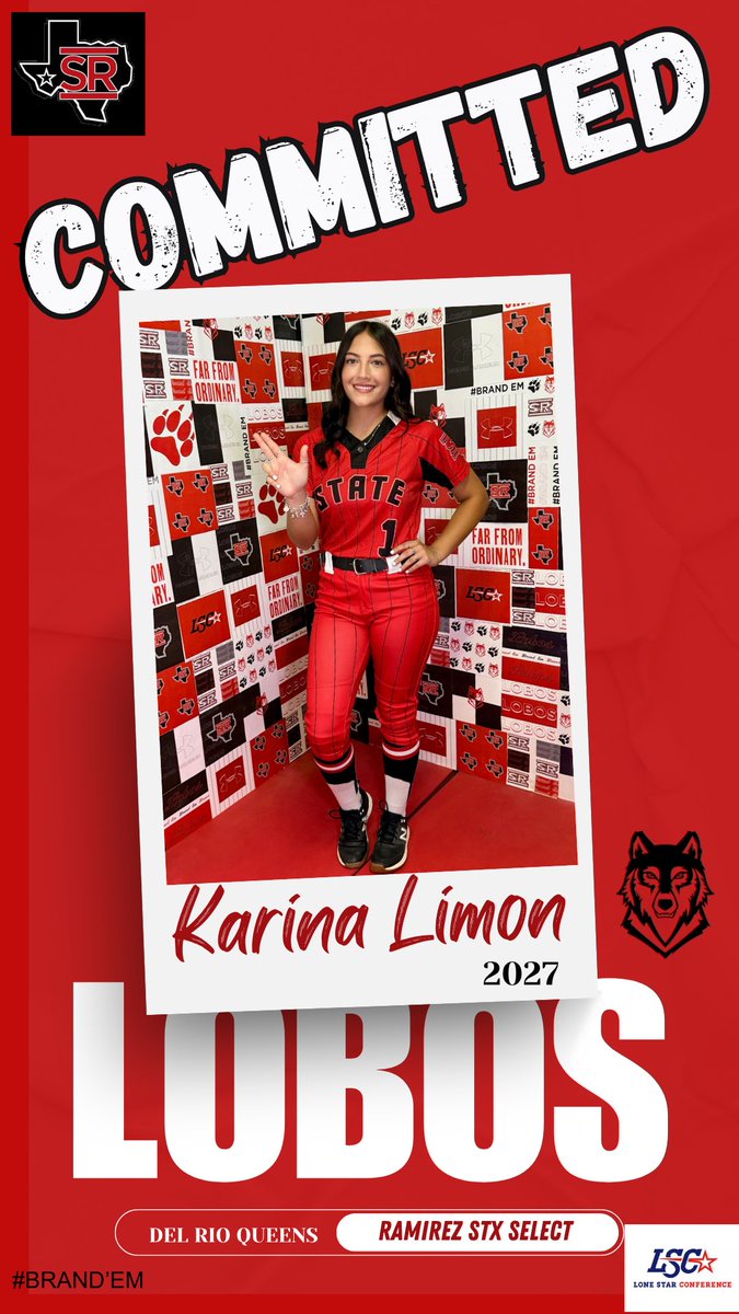 RamirezSTX's tweet photo. Congratulations to Karina Limon on her verbal commitment to Sul Ross State University to continue her academic &amp; athletic career!👏🏼🔥

Karina crushed it in the spring &amp; kept that momentum going all summer, putting in the work every single day. Well deserved! Go Lobos! 🐺❤️🖤 https://t.co/yBB75YXerU