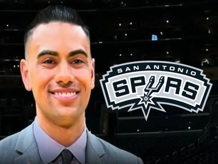 TMZ's tweet photo. 😬 Spurs Announcer fired amid alleged cheating scandal with player's sister.

Read more: https://t.co/JLVi6myJwR https://t.co/bjuJIfZVcb